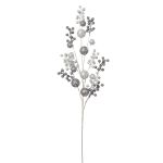 Künstlicher G.-Kugelbeerenzweig 6-fach 85cm, silber