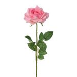 Umělá květina růže DUNKO, růžová, 70cm, Ø11cm