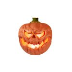 Halloweenská dýně FLANKY, oranžová, LED, 18x16x19,5cm