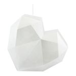 Tvarované srdce na svíčku prázdné SKINNA s fazetami, bílé, 17cm, Ø16cm - Made in Germany