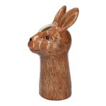 Váza na květiny králík BUNCHY z keramiky, hnědá, 14,5x12,7x28,5cm