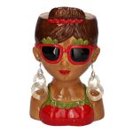 Váza na květiny busta ženy LENEA z keramiky, barevná, 15x13x23,5cm