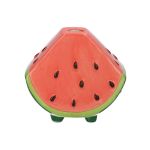 Váza na květiny se stonkem melounu TILLAS z keramiky, s nožkami, červeno-zeleno-hnědá, 10x6x8,7cm