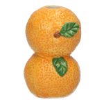 Oranžová váza na květiny se stonkem TILLAS z keramiky, žlutozelenohnědá, 5,6x5,6x9cm