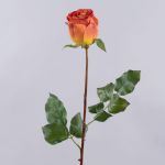 Umělá růže OPHELIE, oranžovo-žlutá, 85cm, Ø7cm