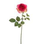 Umělá růže BRUNETTE, fuchsiovo-zelená, 70cm, Ø11cm