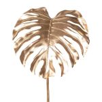 Umělý list Philodendron Monstera Deliciosa MENKIS, zlatá metalíza, 90cm