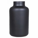 Skleněná stolní váza SIARA ze skla, černá matná, 25cm, Ø15cm