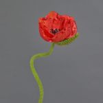 Umělá květina mák ANKANG, červená, 70cm, Ø9,5cm