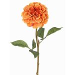 Dekorativní květ jiřiny BREDANA, oranžová, 60cm, Ø11cm