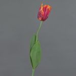 Umělá květina papoušek tulipán UAKARI, červeno-růžovo-oranžovo-zelená, 65cm, Ø6cm