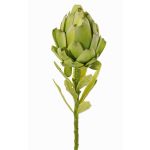 Textilní květ artyčoku JENBALA, zelený, 35cm, Ø7cm