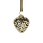 Herz Weihnachtshänger NUMI aus Glas, gold, 8cm