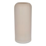 Váza na květiny ALBURGIS s drážkami, sklo, krémový mat, 20cm, Ø8,7cm