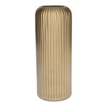 ALBURGIS váza na květiny s drážkami, sklo, zlatá metalíza, 25cm, Ø10cm
