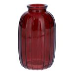 Skleněná dekorativní láhev SILVINA, s drážkami, čirá vínová, 12cm, Ø7cm