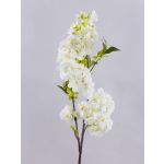 Textilní třešňová větev MATSUDA s květy, smetanově bílá, krémovo-bílá, 80cm, Ø6-11cm