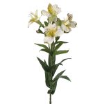 Umělá alstromérie AUBERTA, zeleno-bílá, bílo-zeleno-červená, 75cm, Ø6cm