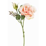 Umělá růže stolistá JUDY, krémovo-růžová, 40cm, Ø9cm