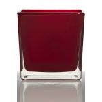 Skleněný květináč KIM EARTH, červený, 14x14x14cm