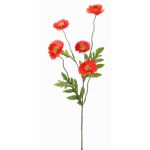 Textilní mák KEIRA, červeno-oranžový, 65cm, Ø5-6cm