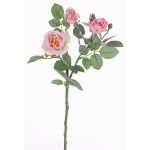 Umělá růžová ratolest CORALEE, růžovo-krémová, 50cm, Ø3-7cm