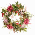 Umělý podzimní věnec SABINE, gerbera, fuchsiový, Ø30cm