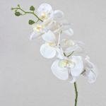 Umělá větvička orchideje Phalaenopsis OPHELIA, bílá, 80cm