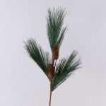 Umělá borovicová větev AZMERA se šiškami, zelená, 65cm
