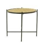 Runder Industrial Couchtisch AMARACHI, braun-schwarz, 62cm, Ø43cm