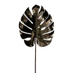 Dekorativní list Philodendron Monstera Deliciosa TIGRIN, metalická starostříbrná, 75cm