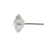 Dekorační špendlíky MELORIA v plastové krabičce, s kosočtvercovou hlavou, čiré, Ø0,5 cm