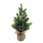 Umělý vánoční stromek PORI, přírodní jutový pytel, 30cm, Ø15cm