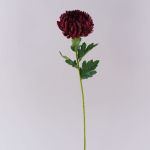 Umělá chryzantéma HIKJUN, burgundská, 65cm, Ø12cm