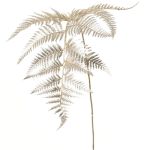 Umělá větvička mečíkaté kapradiny NALFHY, metalická stříbrno-zlatá, 80cm