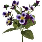 Dekorativní umělá květina macešky BAHNY na tyči, fialovo-fialová, 22cm