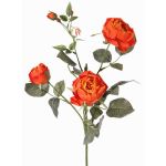 Textilní květina růže DIAMANTIS, oranžová, 70cm, Ø5-8cm