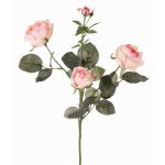 Textilní květina růže DIAMANTIS, růžovo-krémová, 70cm, Ø5-8cm