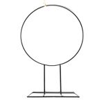 Kovový kruh FREYDIS s podstavcem, černý, 40cm, Ø28cm