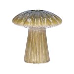 Keramická váza na květiny RAIMUNDE, tvar houby, drážky, zelená, 9,5cm, Ø9cm
