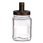 Kerzenständer NENEKONI auf Glasflasche, klar-bronze, 18,5cm, Ø9,5cm