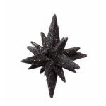 Umělá vánoční hvězda BANDY, 3D s třpytkami, černá, Ø7,5cm