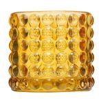 Votivglas REMIGIO mit Punkte Relief, gelb-klar, 8,5cm, Ø9,5cm