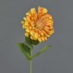 Umělá květina cínie MIANMO, oranžovo-žlutá, 60cm