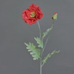 Textilní květina vlčí mák LISSIE, červená, 70cm, Ø12cm