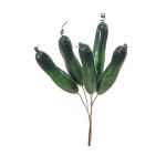 Dekorativní zeleninová okurka TAHLEE s drátem, 6 kusů, zelená, 7,5 cm, Ø1,7 cm