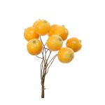 Umělé oranžové ovoce TINJA s drátkem, 12 kusů, oranžová, 2cm, Ø2cm