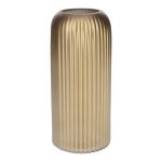 ALBURGIS váza na květiny s drážkami, sklo, zlatá metalíza, 20cm, Ø8,7cm