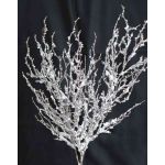 Dekorační vrbová větvička FUNA, zápich, třpytky, zasněžená, hnědá, 55cm