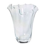 Váza se zvlněným okrajem JODY OCEAN ze skla, čirá, 25cm, Ø16cm